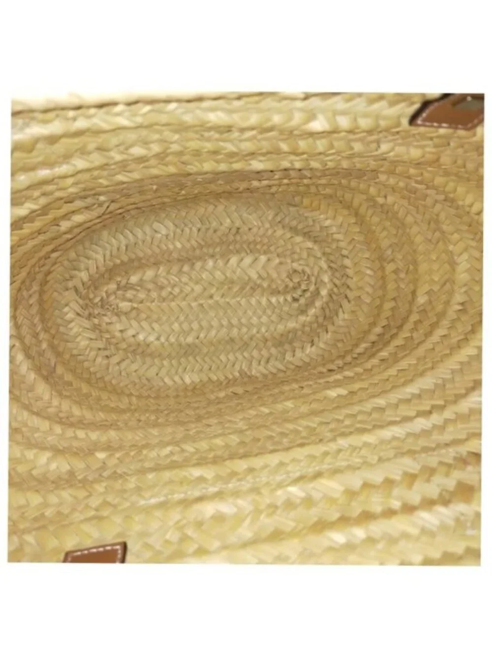 Authentic Loewe Large Basket Palm Leaf Leather Tote Bag